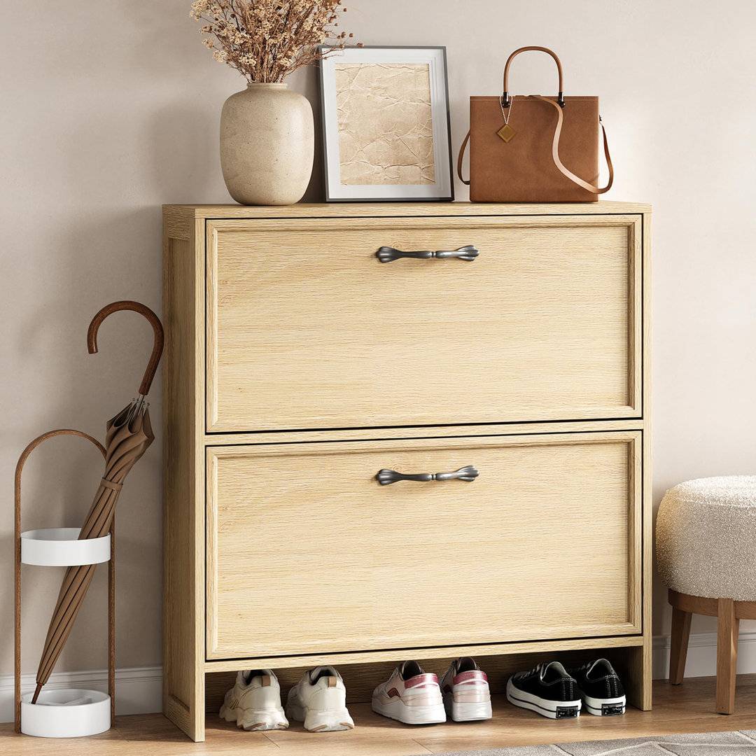 Rebrilliant Shoe Storage Yellow 8 Shoe Rack