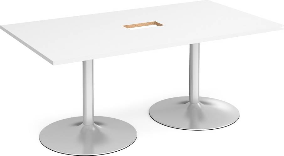 Dams Trumpet Base Rectangular Boardroom Table White Table