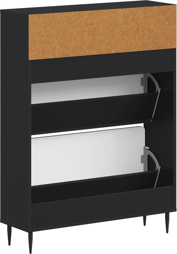 Brayden Studio Shoe Storage Black Shoe Rack