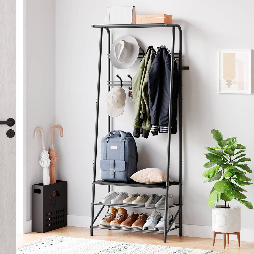 Brayden Studio Hall Tree Black Shoe Rack