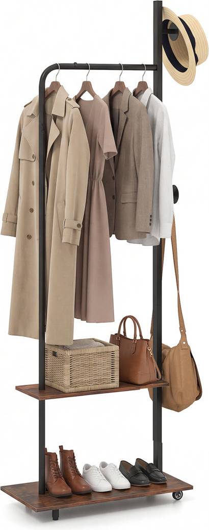 Williston Forge Coat Rack Brown Clothes Rack 60x175cm