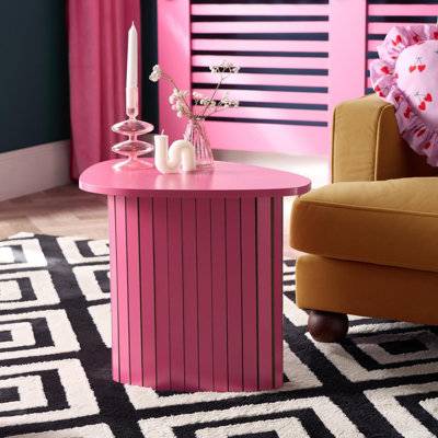 OHS Madison Ribbed Side Table Corner Small Table