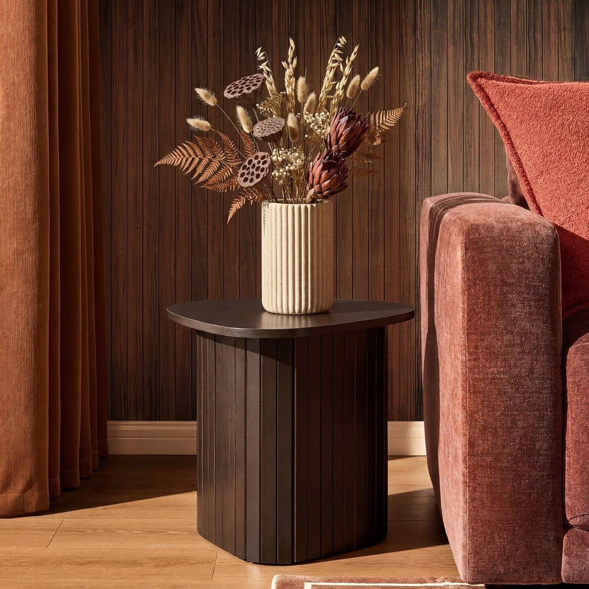 OHS Madison Ribbed Side Table Corner Small Table