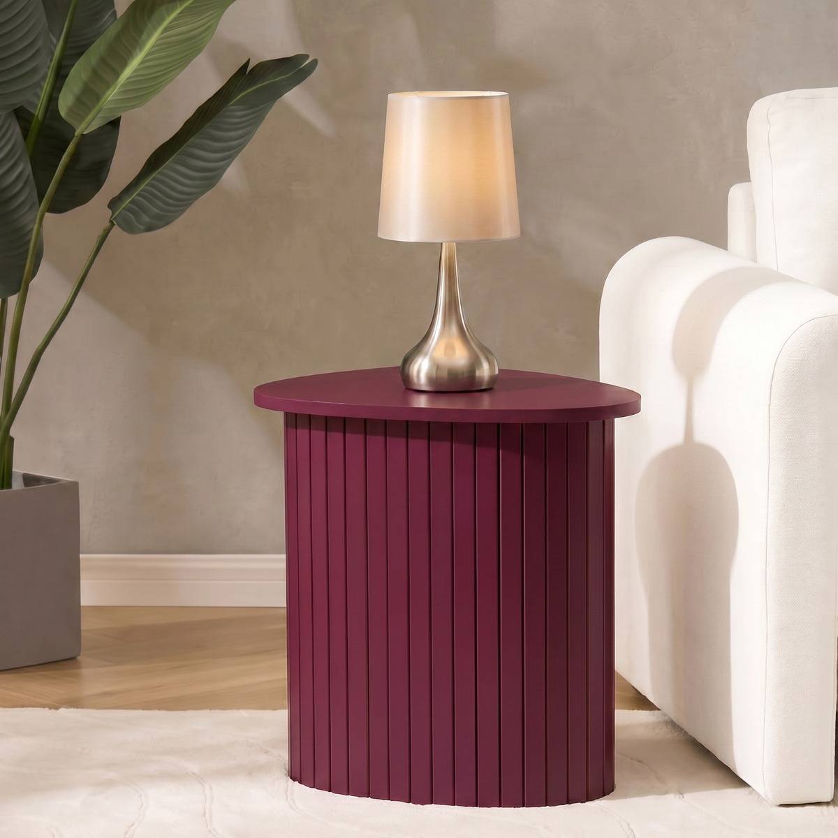 OHS Madison Ribbed Side Table Corner Small Table