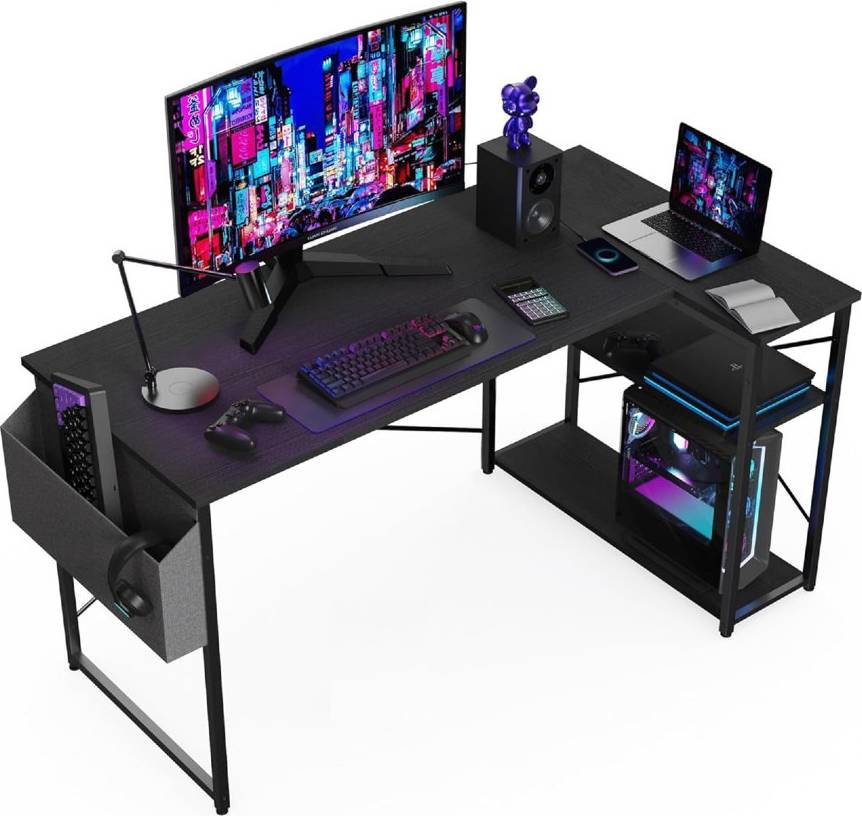 Brayden Studio L Shaped Computer Desk With Storage Bag Writing Desk