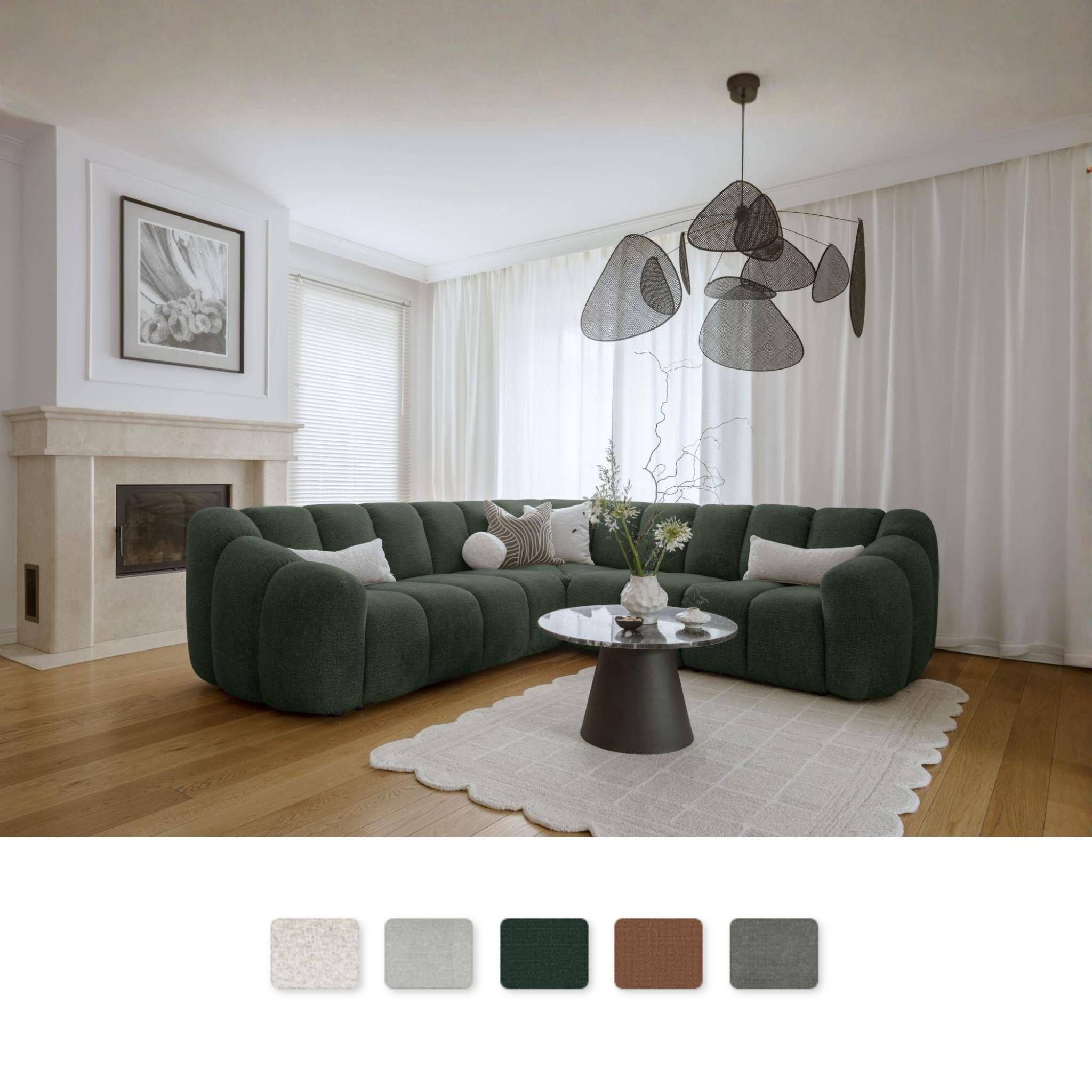 Green corner sofa MiuForm Shell Corner Sofa Green