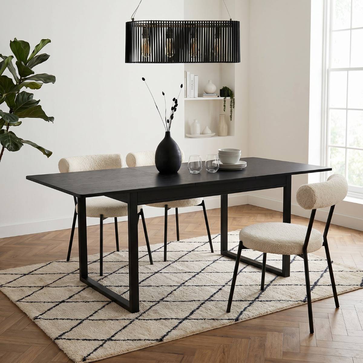 OHS Extendable Dining Table Black Dining Table