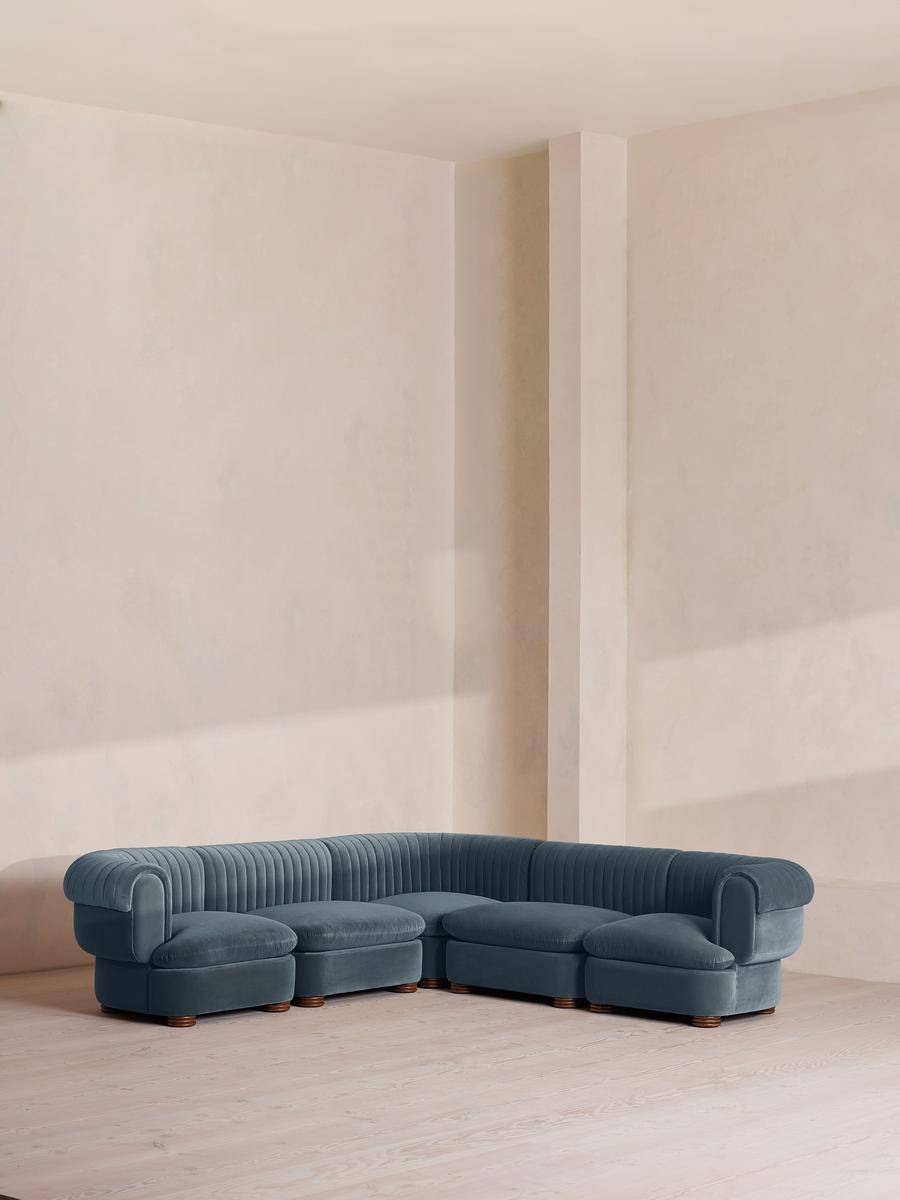Soho Home Rava Modular Corner Sofa Grey Blue Sofa