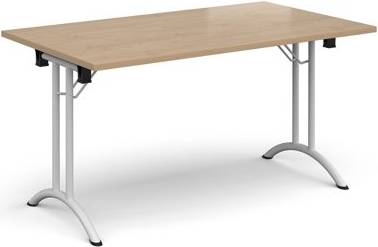 Dams Rectangular Folding Leg Table With White Legs Table
