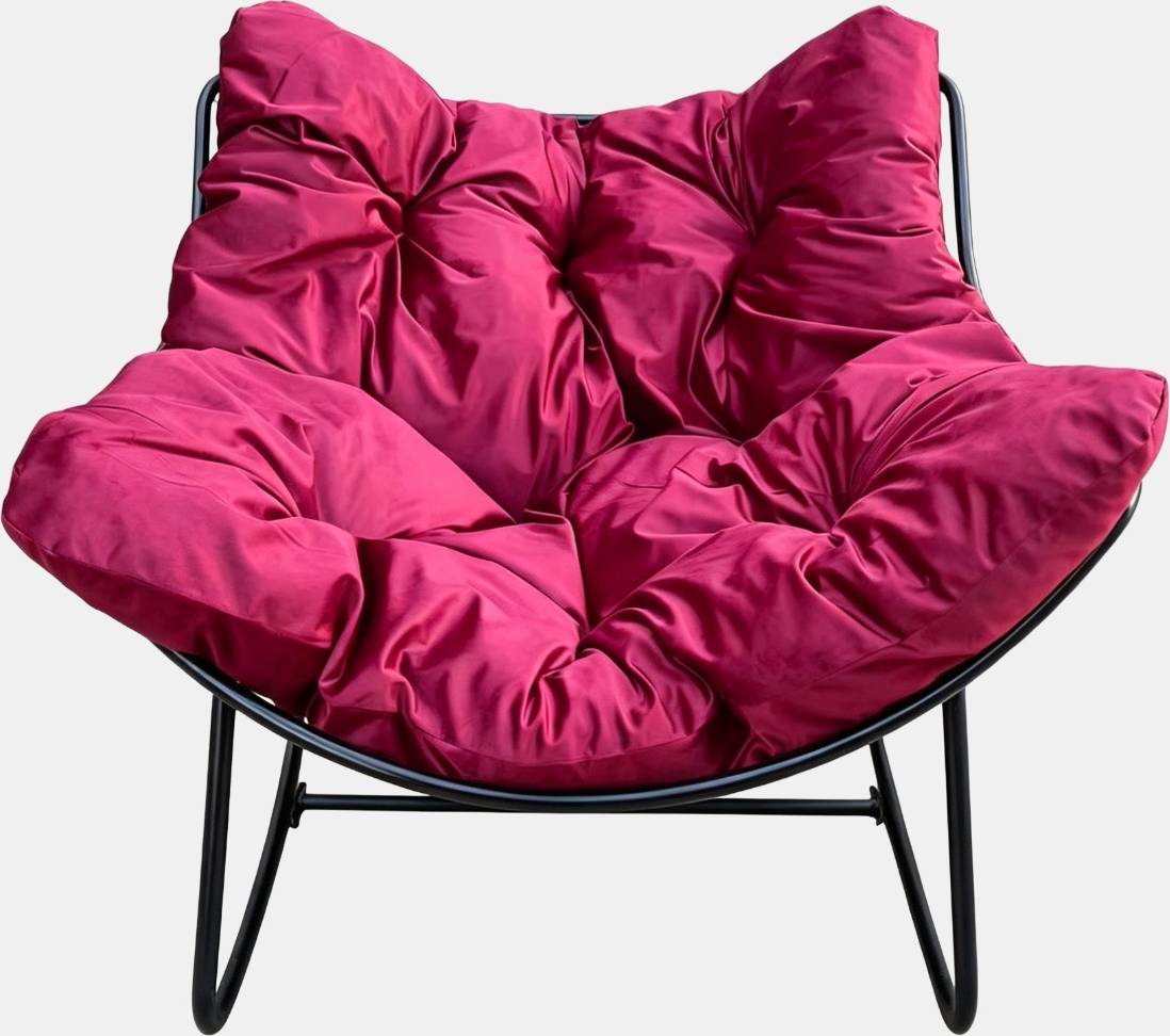 OHS Velvet Rocking Chair Dark Berry Red Rocking Chair