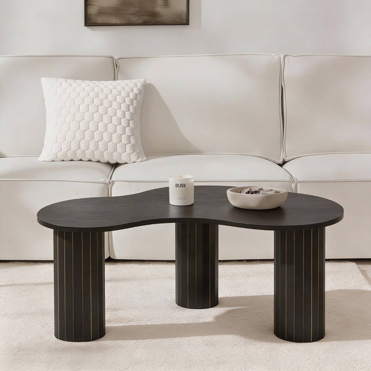 OHS Madison Ribbed Irregular Coffee Table Coffee Table