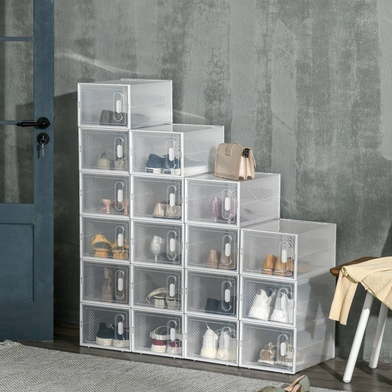 Rebrilliant Shoe Rack Clear Shoe Rack 25x19cm 18pcs
