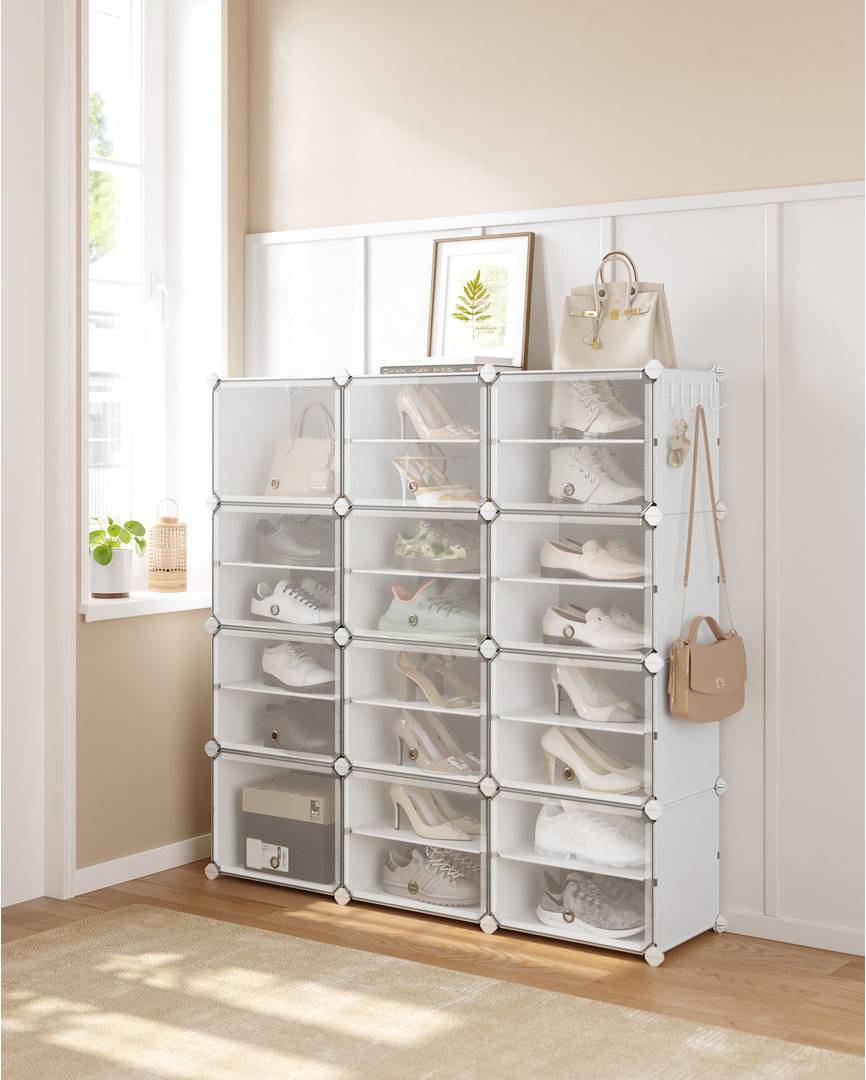 Rebrilliant Shoe Rack White Shoe Rack 6pcs