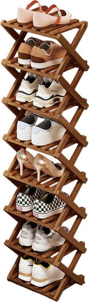Rebrilliant 8 Pair Shoe Rack Brown Shoe Rack 8pcs