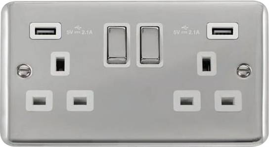 Usb switch Click Scolmore Deco Plus 2 Gang USB Socket Insert