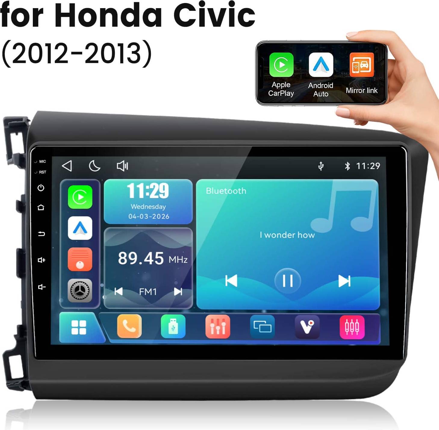 Car stereo system Junsun Linux System Carplay Android Auto Mirror Link