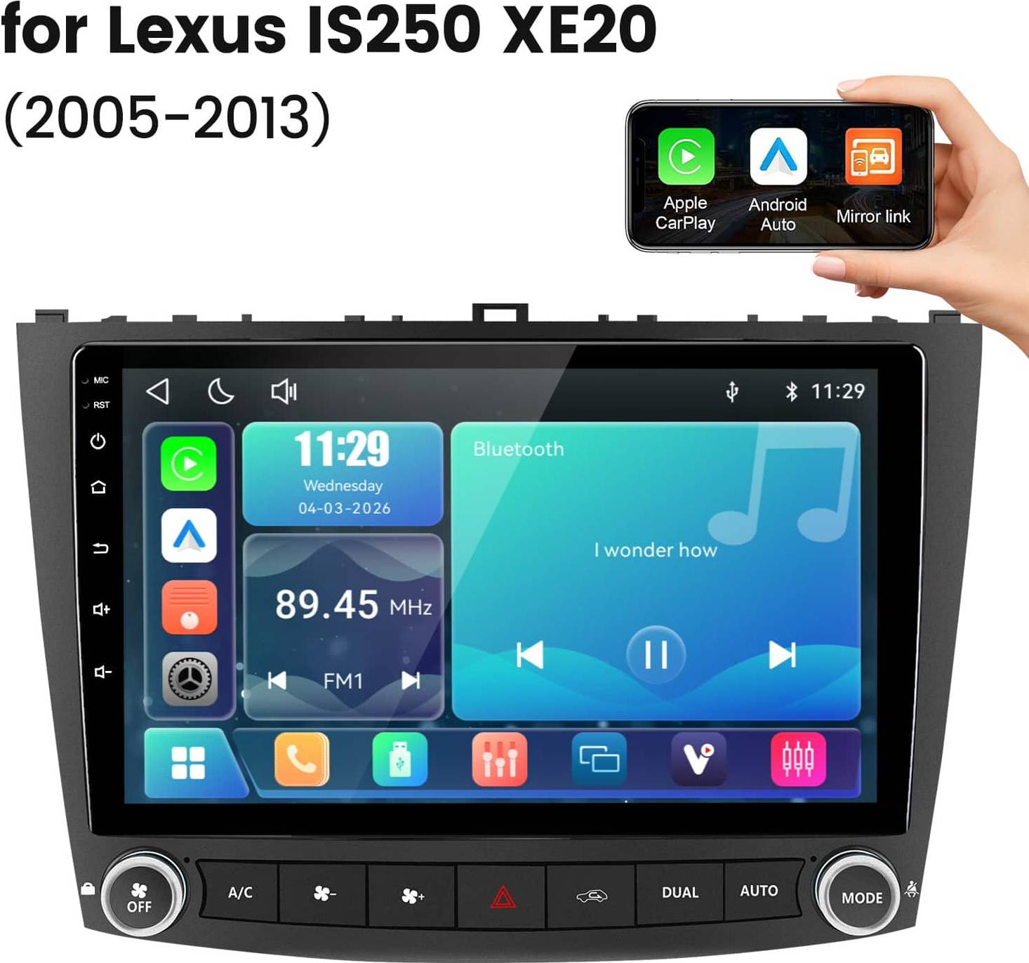 Car stereo system Junsun Linux System Carplay Android Auto Mirror Link
