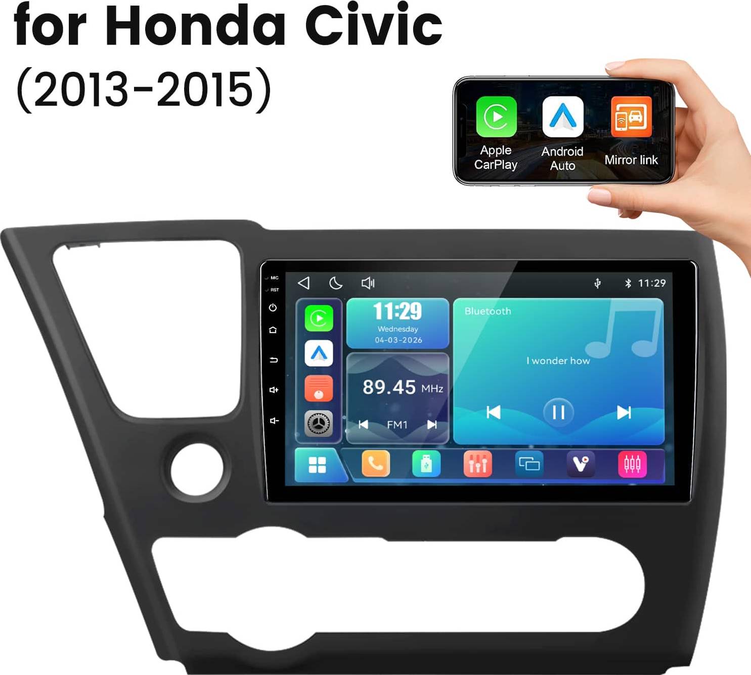 Car stereo system Junsun Linux System Carplay Android Auto Mirror Link
