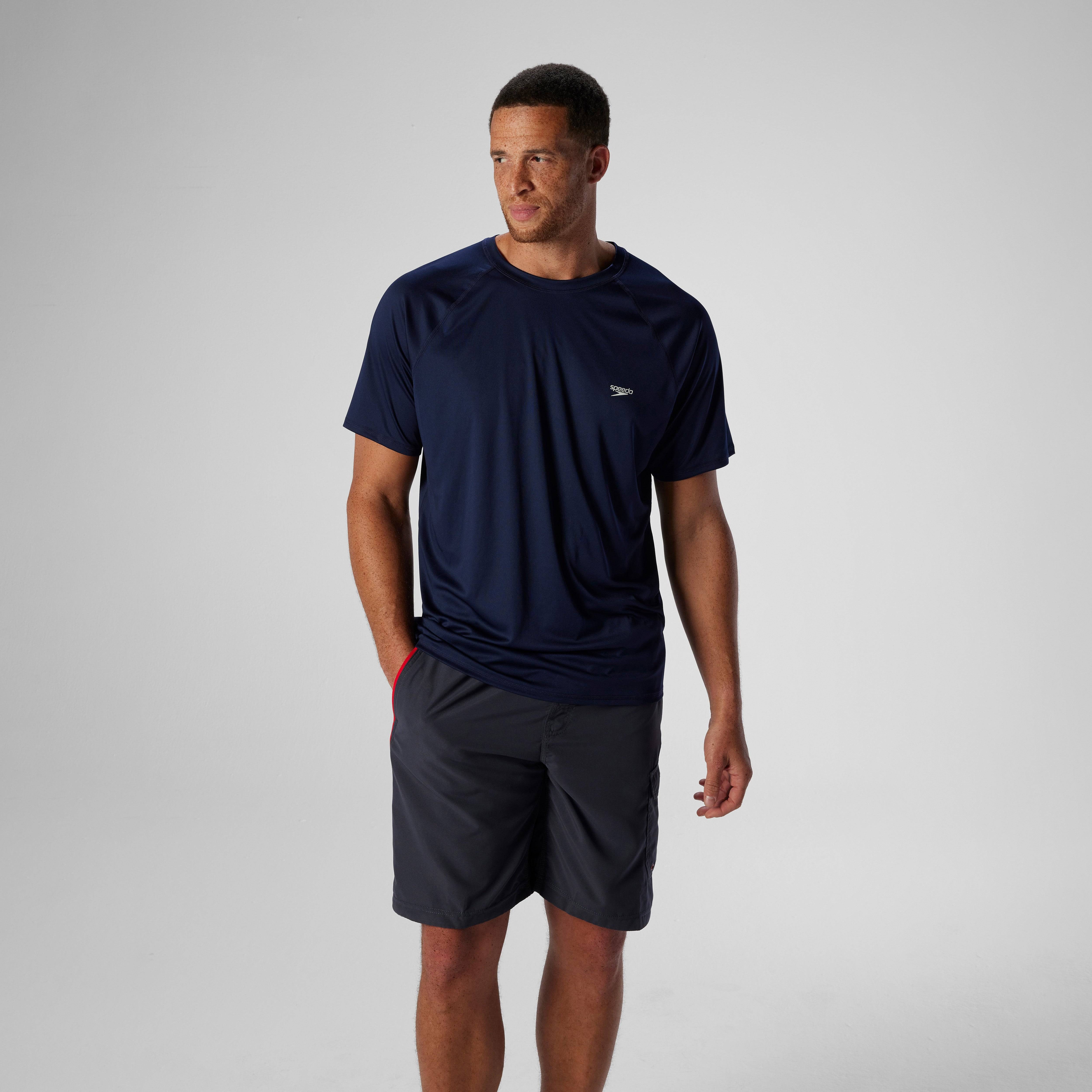 Speedo Easy Solid Short Sleeve Swim Rashguard - Navy
