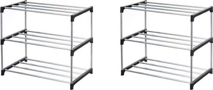 Istovo Stackable Small Shoe Rack 3-Tier Shoe Rack 2pcs