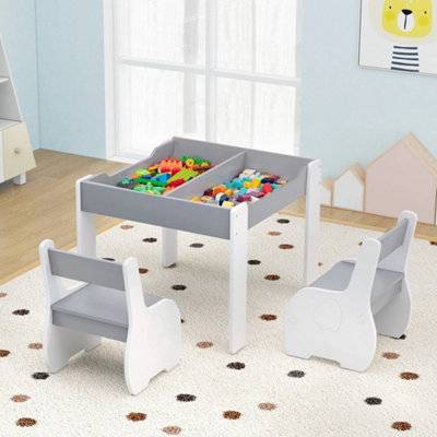 B&Q Wooden Activity Storage Table Set