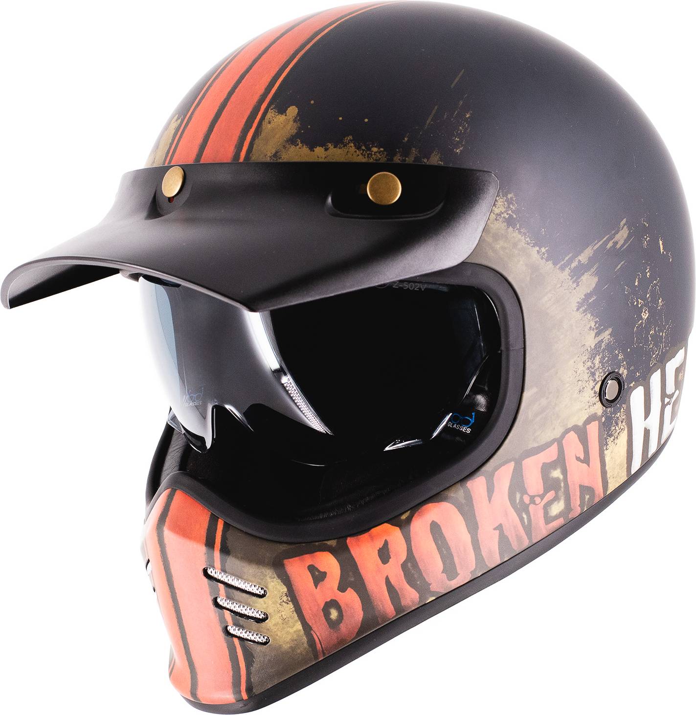 Broken Head Retro Helm Rusty Rider - Orange