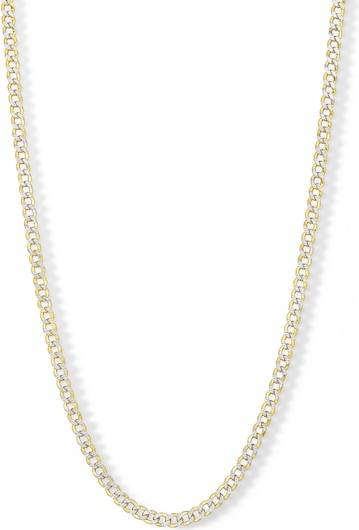 Solid gold chain Banter Semi-Solid Gold Diamond-Cut Rounded Curb Chain - Regular
