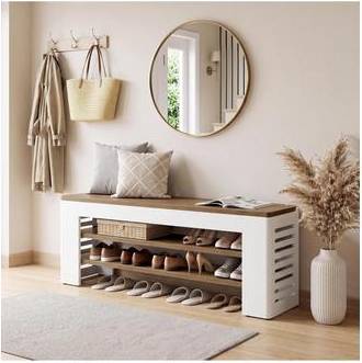 3 tier shoe bench Tribesigns 55 Inch 3 Tier Entryway Shoe Bench 15 Pairs Shoe Rack