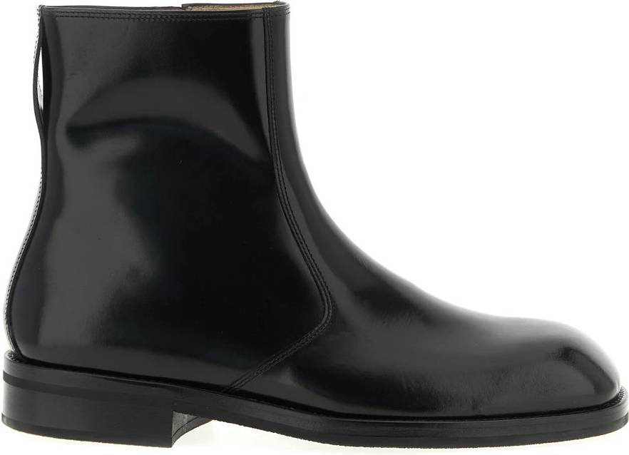 Stivaletti Zip In Pelle