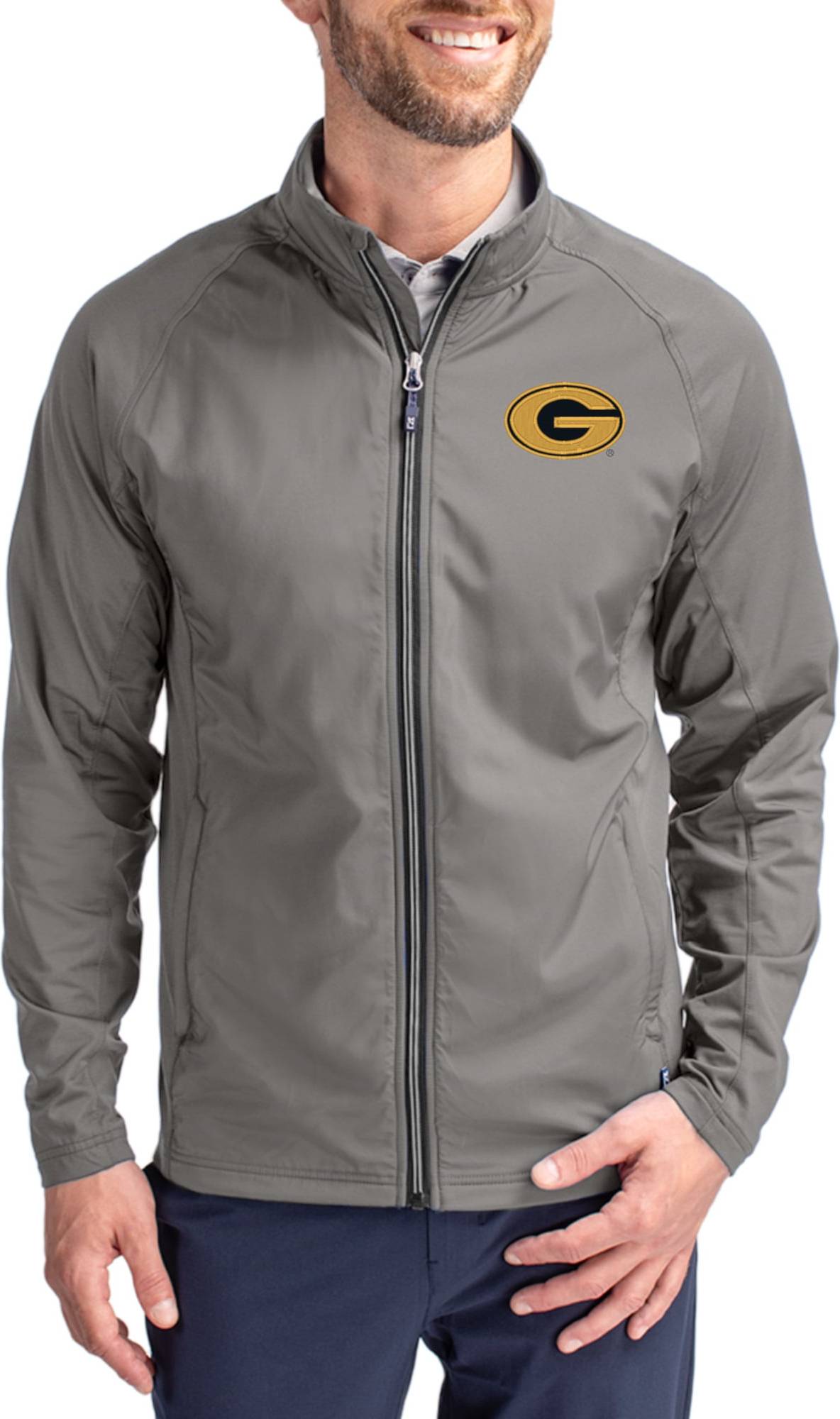 Cutter & Buck Primary Logo Adapt Eco Knit Raglan Full-Zip Jacket Gray