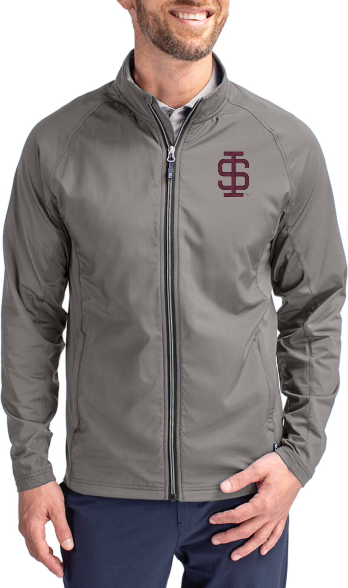 Cutter & Buck Adapt Eco Knit Raglan Full-Zip Jacket Gray