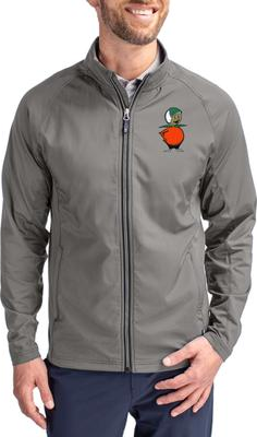 Cutter & Buck Adapt Eco Knit Raglan Full-Zip Jacket Gray