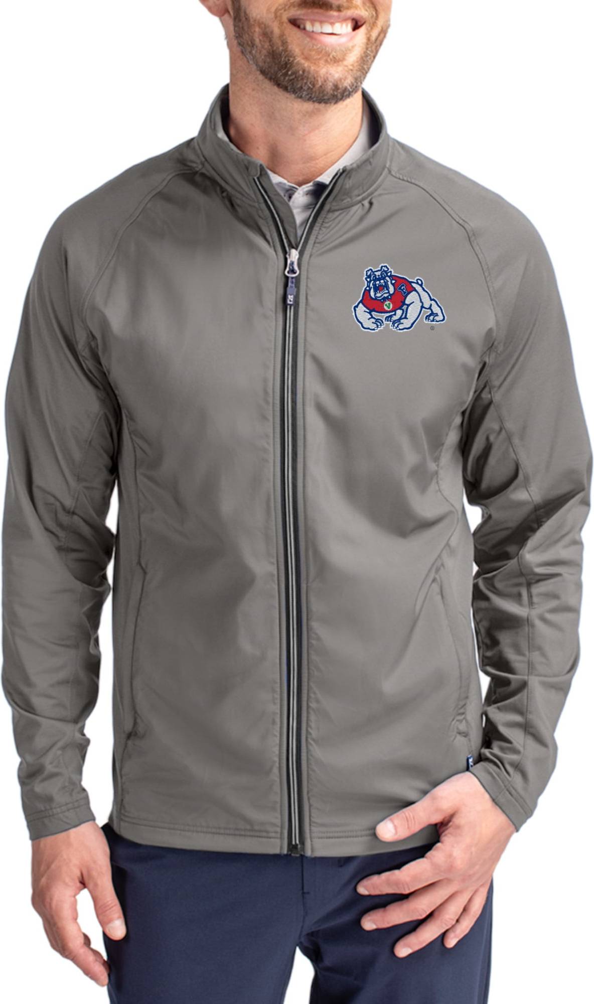 Cutter & Buck Primary Logo Adapt Eco Knit Raglan Full-Zip Jacket Gray
