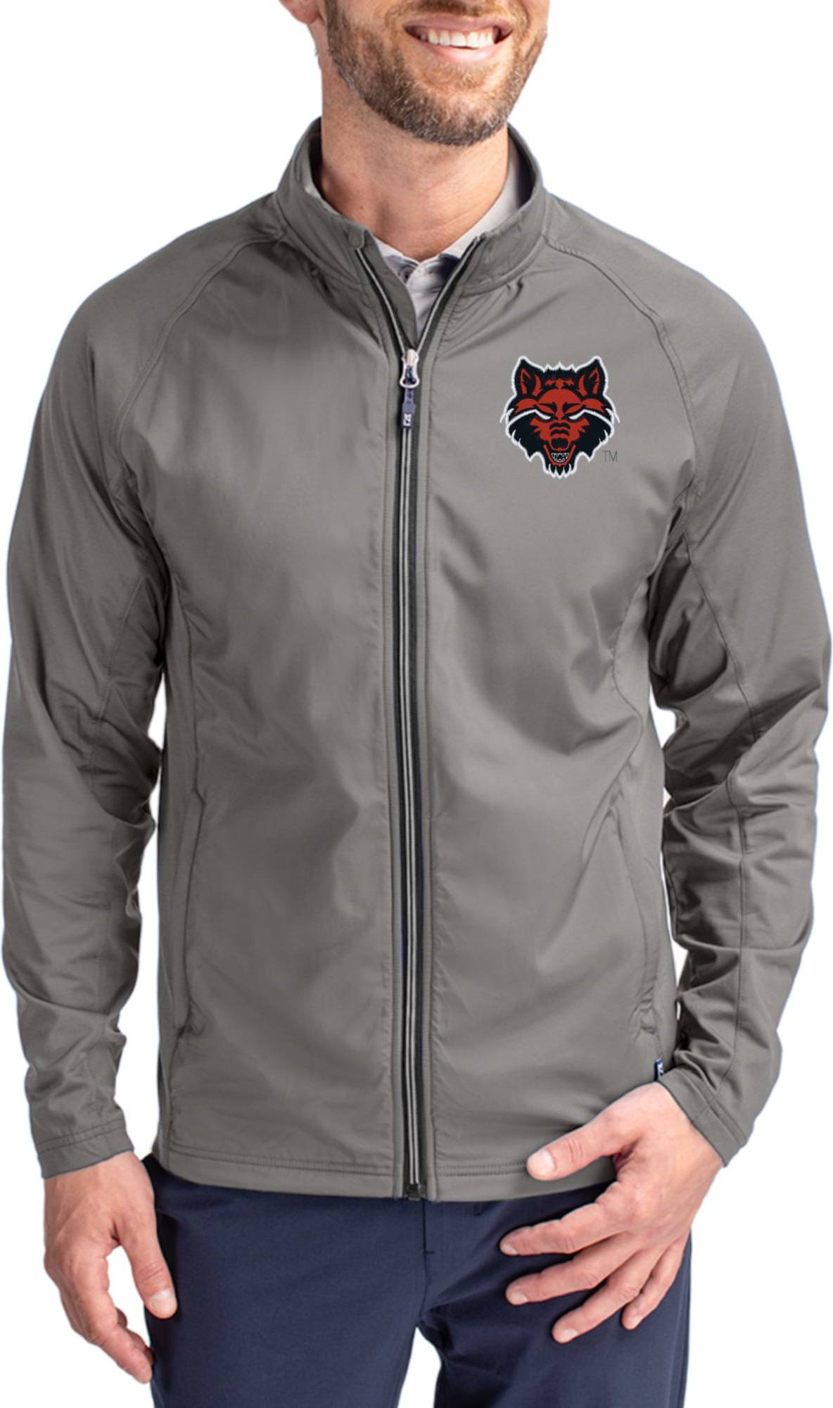 Cutter & Buck Arkansas State Red Wolves Primary Logo Adapt Jacket Gray