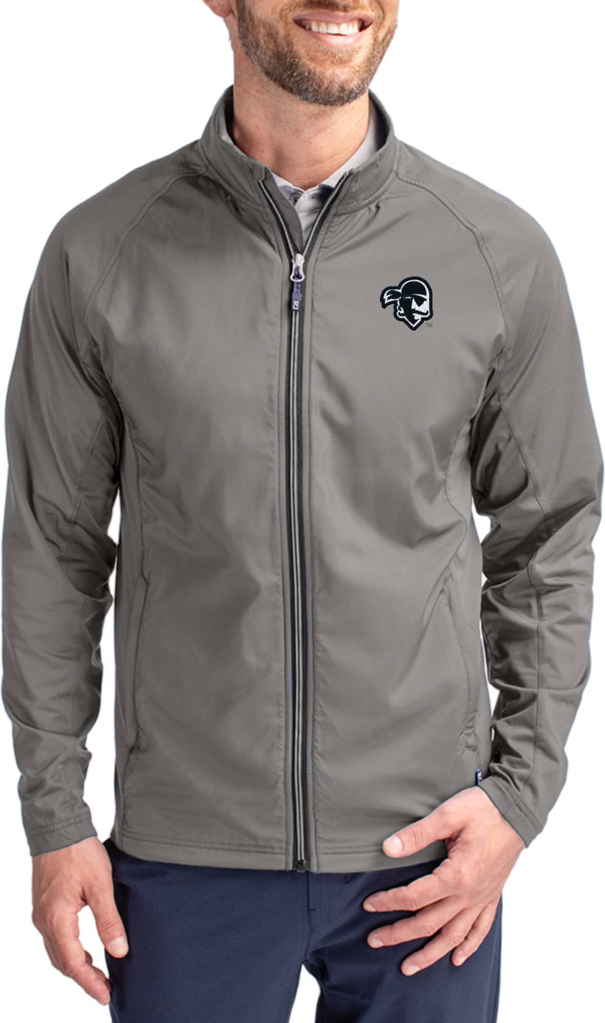 Cutter & Buck Primary Logo Adapt Eco Knit Raglan Full-Zip Jacket Gray