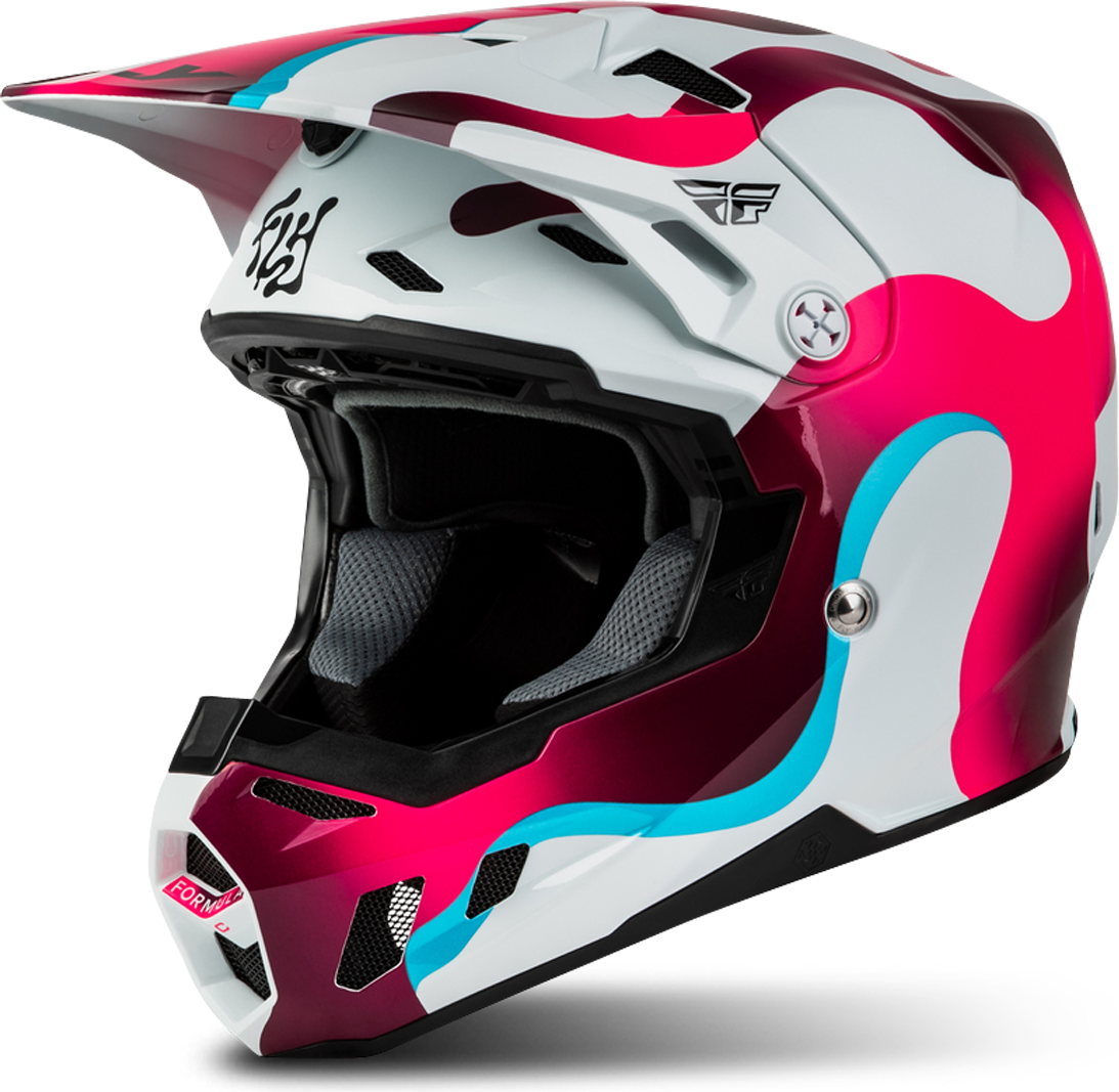 Fly Racing Formula CC Vibe Crosshjälm - Vit/Rosa/Blå