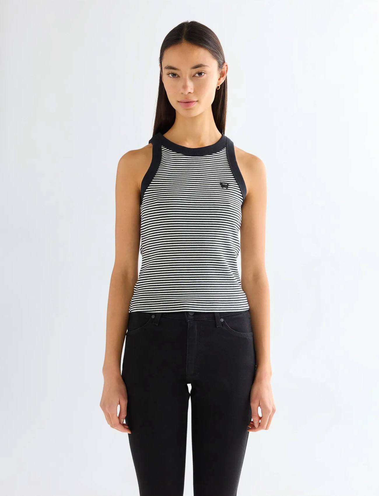 Wrangler Slim Ringer Tank - White