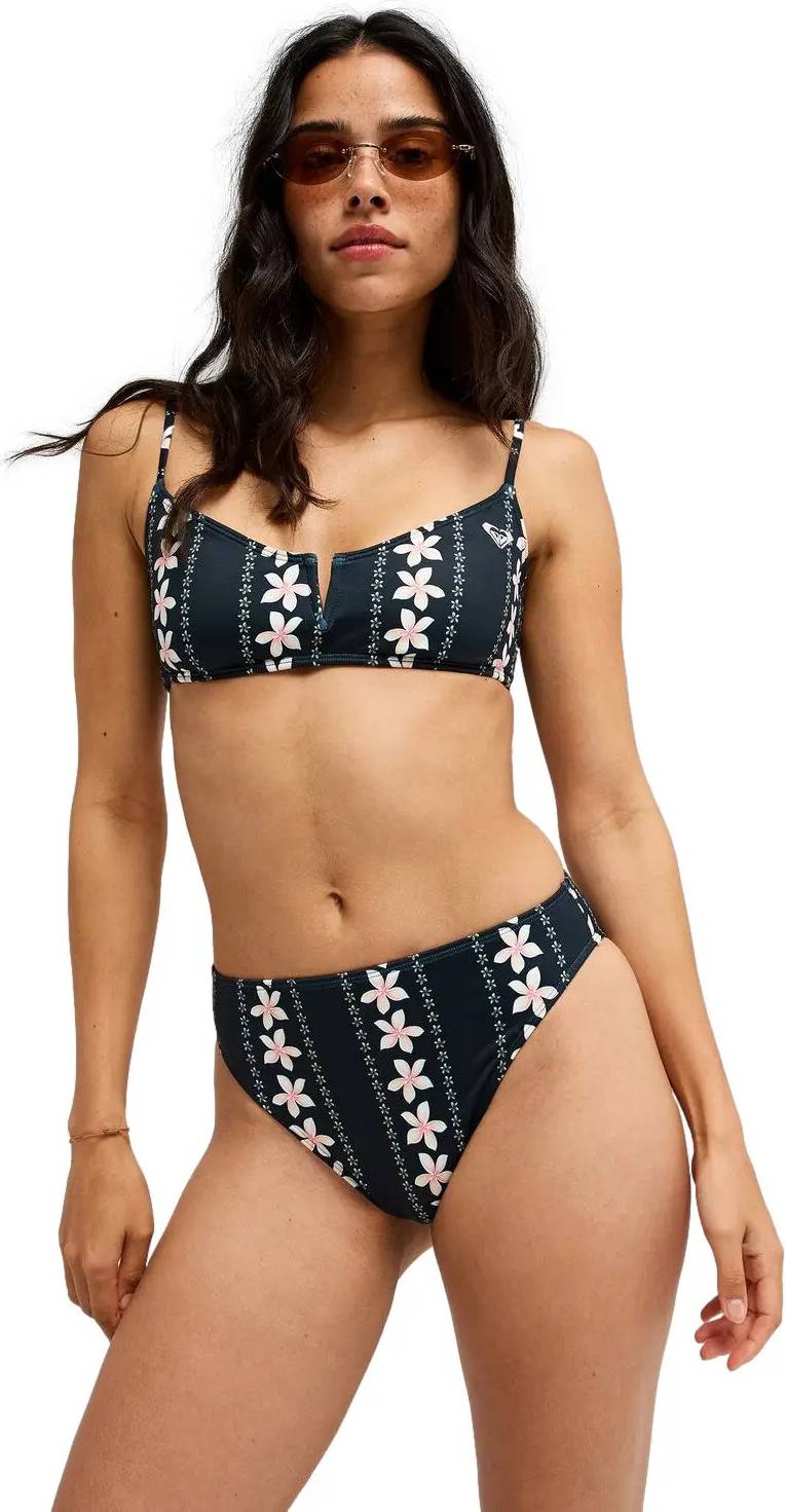 Roxy Essentials Mod High Leg Swimsuit - Black High Rise