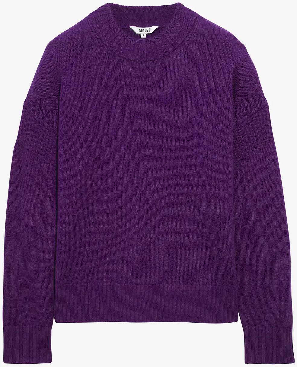 Aigle Col Rond Sweat Pullover - Bright Violet