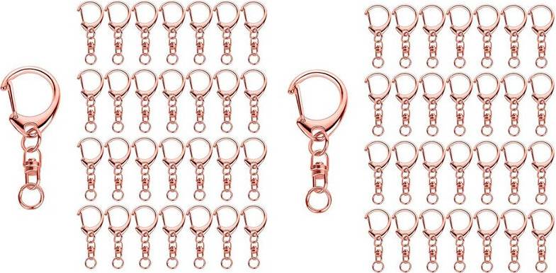 Jojomino Rose Gold Keychain Spring Snap Jump Rings - Rose Gold