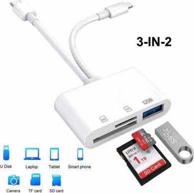 B&Q 3 In 2 SD TF Card Reader Adapter