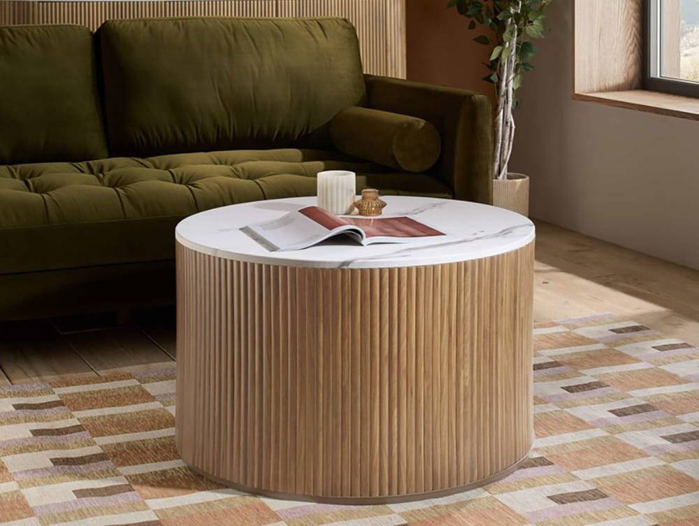 Birlea Russo Collection Fluted Coffee Table Coffee Table