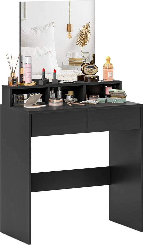 Homcom Dressing Table With Mirror Black Dressing Table