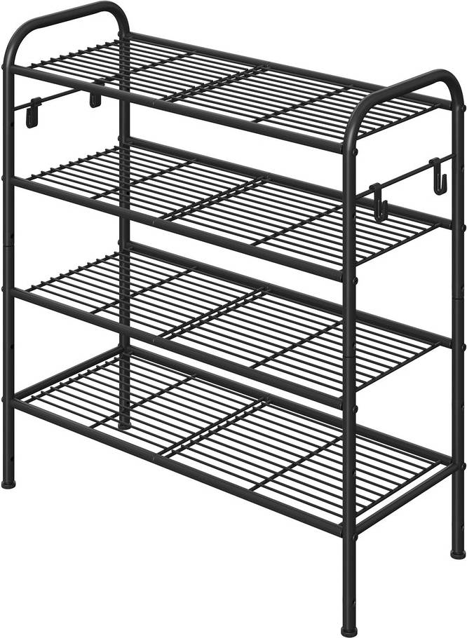 Songmics Metal Shoe Rack 4-Tier Ink Black Shoe Rack