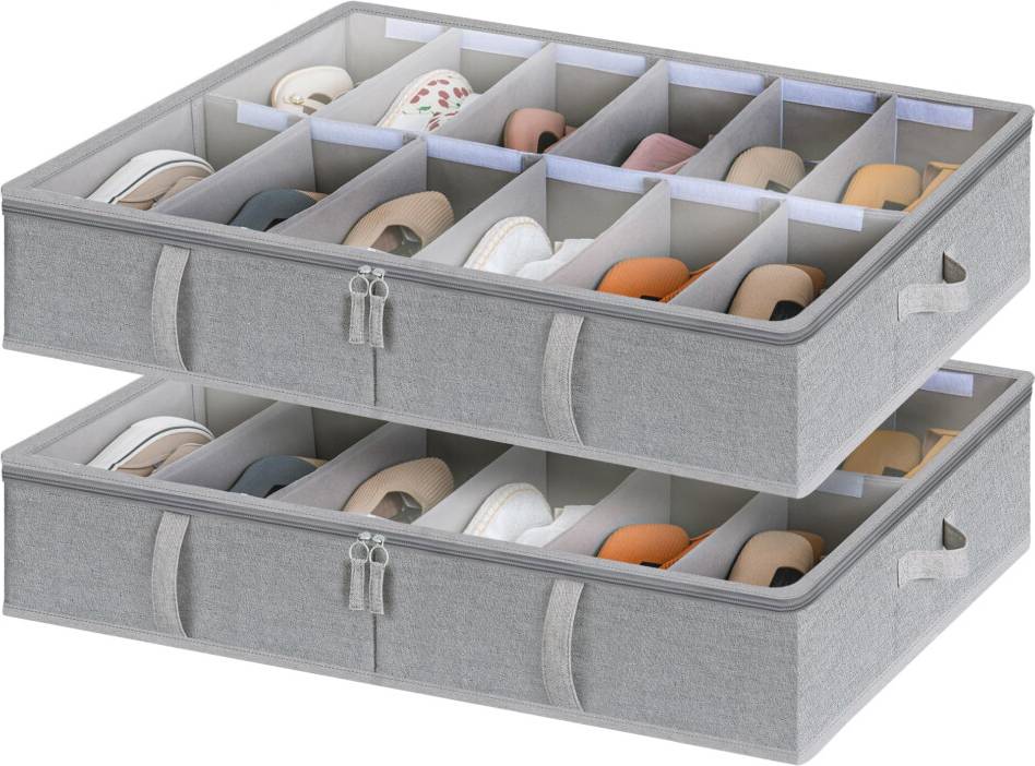 StorageWorks Under Bed Shoe Storage Organizer 2-Pack Shoe Rack 2pcs