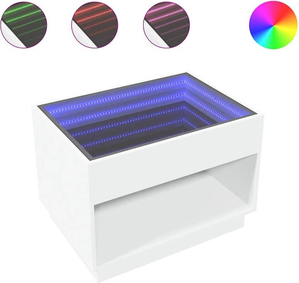 Berkfield Home Coffee Table Infinity LED White Coffee Table