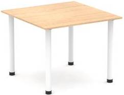Impulse 1000mm Square Table Maple Top Post Leg Table