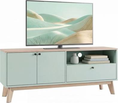 Homcom Entertainment Center With Adjustable Shelf TV Bench