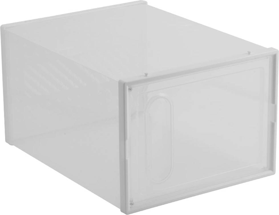 H&O Direct White Stackable Plastic Shoe Storage Box 12 Pack Shoe Rack