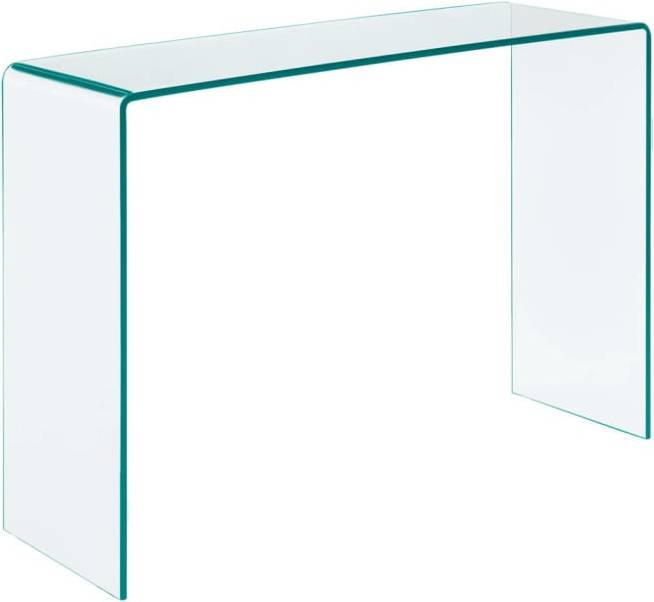 Sweeek Rectangular Tempered Glass Console Clear Console Table